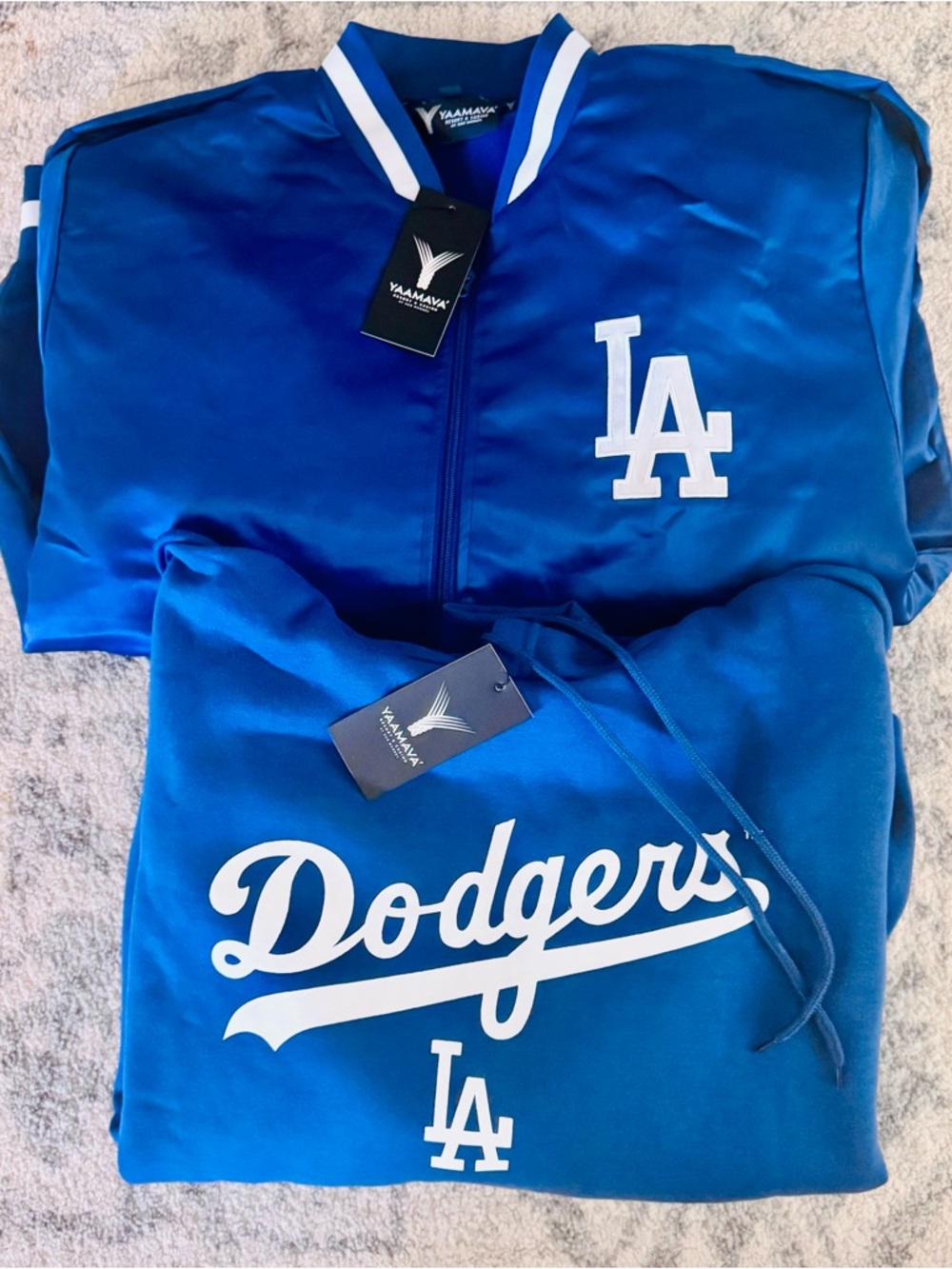 Los Angeles Dodgers Blue Bomber Jacket & Hoodie Bundle